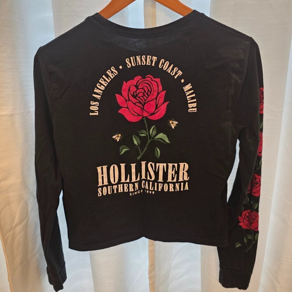 Hollister Graphic Tee Women's Long-sleeved Crop Shirt size Small